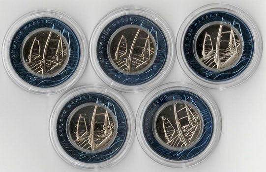 5 x 10 Euro Gedenkmünze Deutschland 2021 ADFGJ