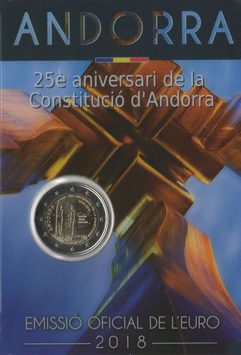 2 Euro Gedenkmünze Andorra 2018 - Verfassung