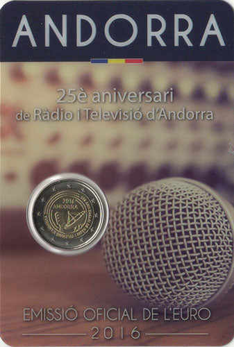 2 Euro Gedenkmünze Andorra 2016 - Rundfunk