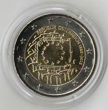 2 Euro Gedenkmünze Österreich Europaflagge 2015