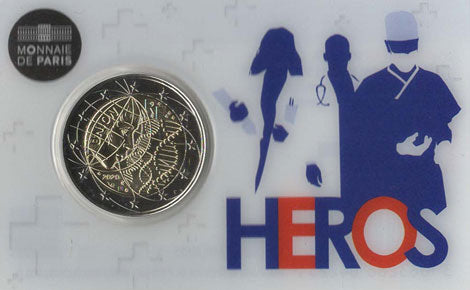 2 Euro Gedenkmünze Frankreich 2020 Coincard - Medizinische Forschung