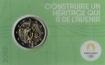 2 Euro Gedenkmünze Frankreich 2022 Coincard - Olympiade