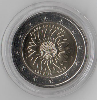 2 Euro Gedenkmünze Lettland 2023 - Sonnenblume