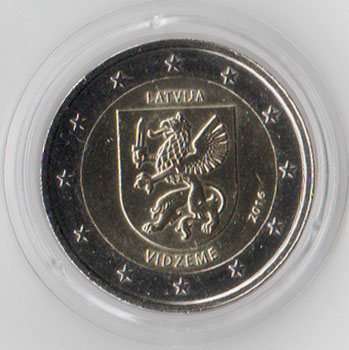 2 Euro Gedenkmünze Lettland 2016 - Vidzeme