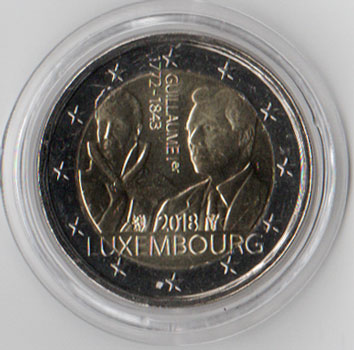 2 Euro Gedenkmünze Luxemburg 2018 - Guillaume I