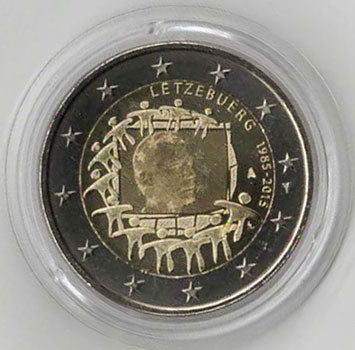 2 Euro Gedenkmünze Luxemburg Europaflagge 2015