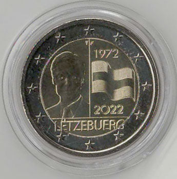 2 Euro Gedenkmünze Luxemburg 2022 - 50 Jahre Flagge