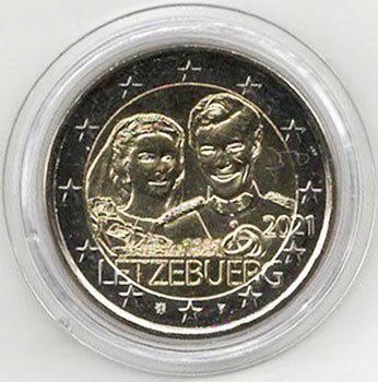 2 Euro Gedenkmünze Luxemburg 2021 Relief - Hochzeitstag