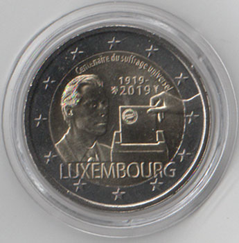 2 Euro Gedenkmünze Luxemburg 2019 - Wahlrecht