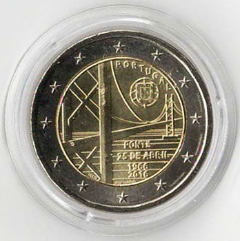 2 Euro Gedenkmünze Portugal 2016 - Brücke von Tejo