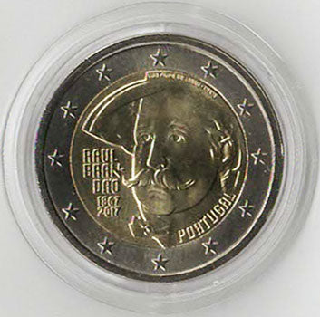 2 Euro Gedenkmünze Portugal 2017 - Brandao