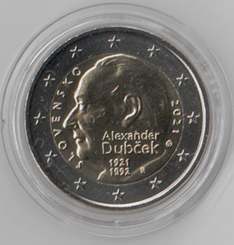 2 Euro Gedenkmünze Slowakei 2021 - Dubcek