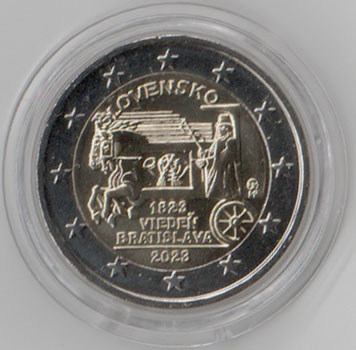 2 Euro Gedenkmünze Slowakei 2023 - Pferdepost