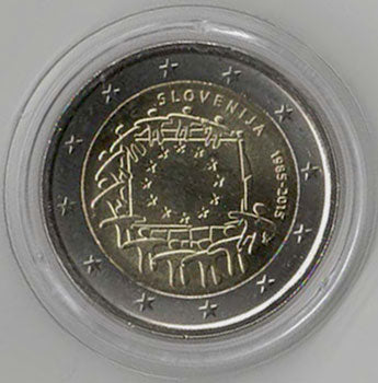 2 Euro Gedenkmünze Slowenien Europaflagge 2015