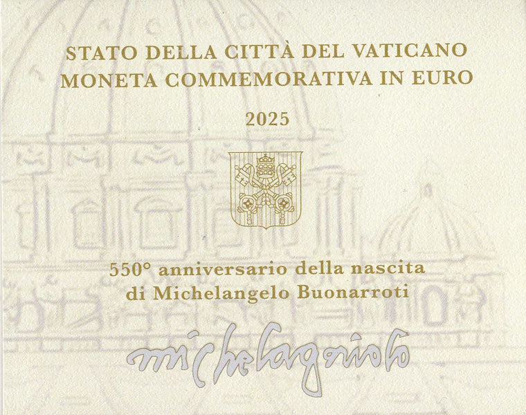 2 Euro Gedenkmünze Vatikan 2025 - Michelangelo