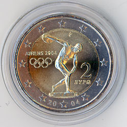 2 Euro Gedenkmünze Griechenland 2004 - Diskuswerfer Athen 2004