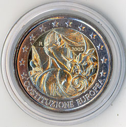 2 Euro Gedenkmünze Italien 2005 - Europäische Verfassung