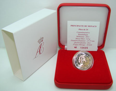2 Euro Gedenkmünze Monaco 2011 - Hochzeit