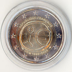 2 Euro Gedenkmünze Frankreich 10 Jahre Euro 2009
