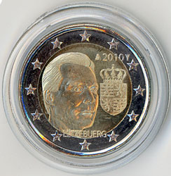 2 Euro Gedenkmünze Luxemburg 2010 - Wappen