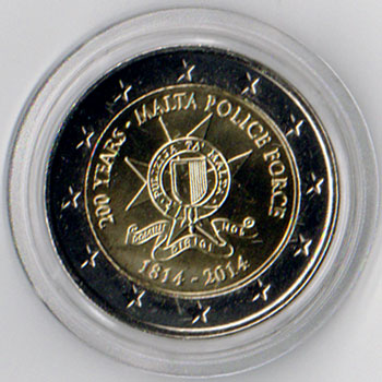 2 Euro Gedenkmünze Malta 2014 - Polizei