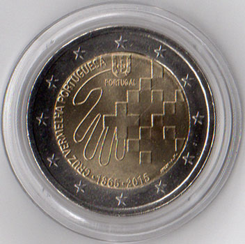 2 Euro Gedenkmünze Portugal 2015 - Rotes Kreuz