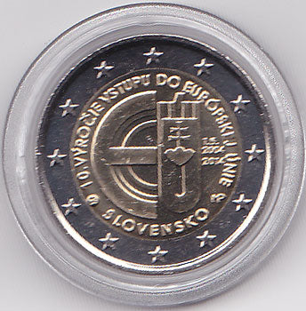 2 Euro Gedenkmünze Slowakei 2014 - EU-Beitritt