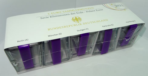 5 Euro Gedenkmünze Deutschland 2021 A-J PP