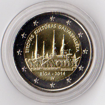 2 Euro Gedenkmnze Lettland 2014