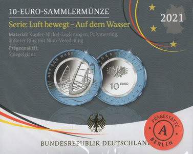 10 Euro Gedenkmünze Deutschland 2021 A-J PP