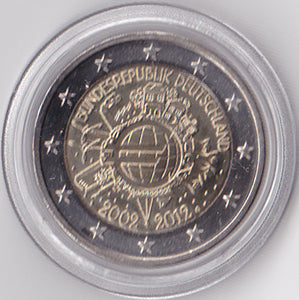 2 Euro Gedenkmünze Deutschland 10 Jahre Euro Bargeld