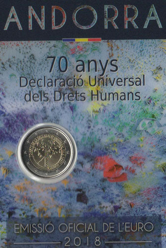 2 Euro Gedenkmünze Andorra 2018 - Menschenrechte