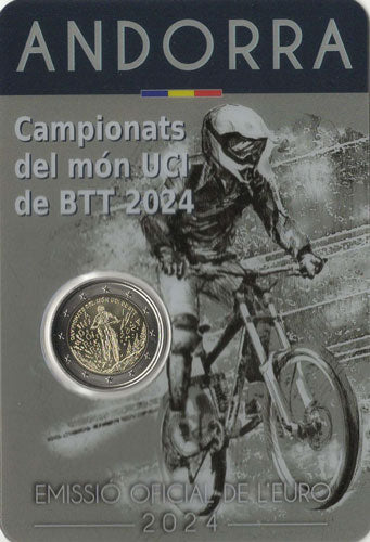 2 Euro Gedenkmünze Andorra 2024 - Mountainbike