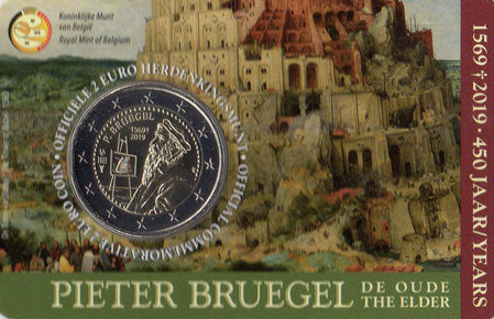 2 Euro Gedenkmünze Belgien 2019 Coincard - Bruegel