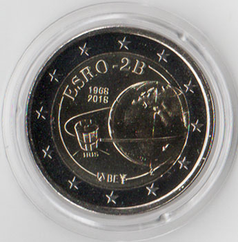 2 Euro Gedenkmünze Belgien 2018 - Satellit