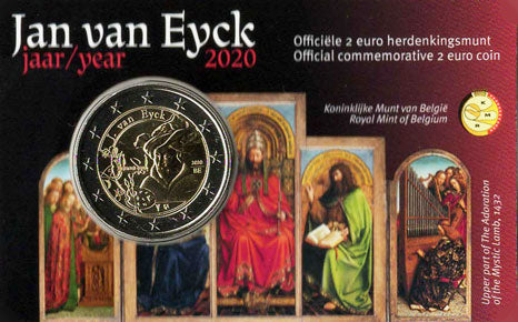 2 Euro Gedenkmünze Belgien 2020 Coincard - Jan Van Eyck