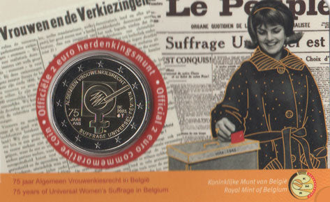 2 Euro Gedenkmünze Belgien 2023 Coincard - Frauenwahlrecht