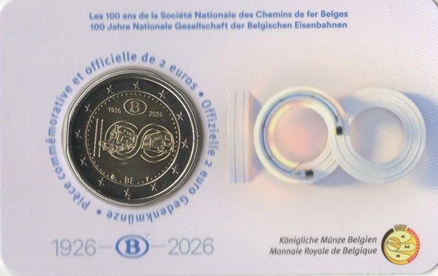 2 Euro Belgien 2026 - Belgische Staatsbahn (SCNB) Coincard FR