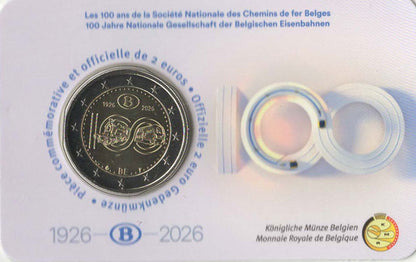 2 Euro Belgien 2026 - Belgische Staatsbahn (SCNB) Coincard FR