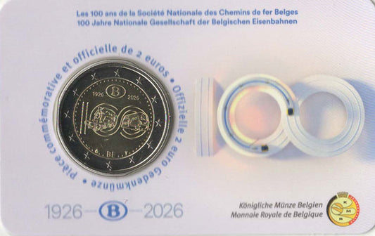 2 Euro Belgien 2026 - Belgische Staatsbahn (SCNB) Coincard FR