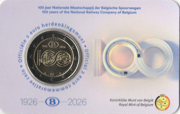 2 Euro Belgien 2026 - Belgische Staatsbahn (SCNB) Coincard NL