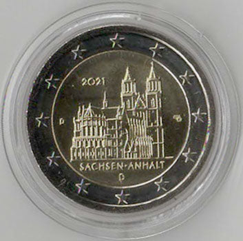 2 Euro Gedenkmünze Deutschland 2021 - Magdeburger Dom