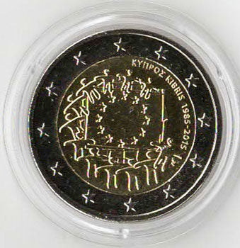 2 Euro Gedenkmünze Zypern Europaflagge 2015