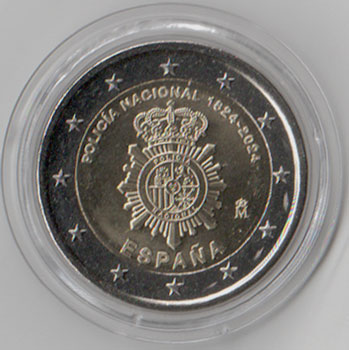 2 Euro Gedenkmünze Spanien 2024 - Polizei