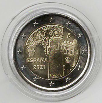 2 Euro Gedenkmünze Spanien 2021 - Toledo