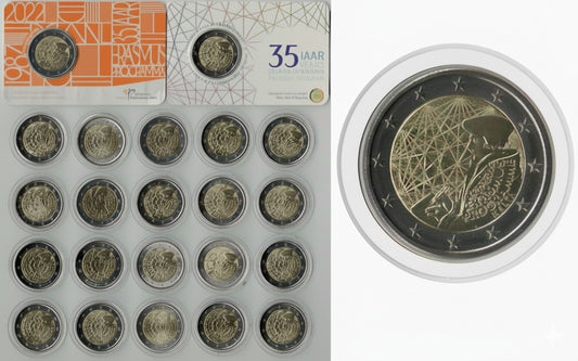 2 Euro Gedenkmünzen Erasmus 2022 Set inkl. Malta
