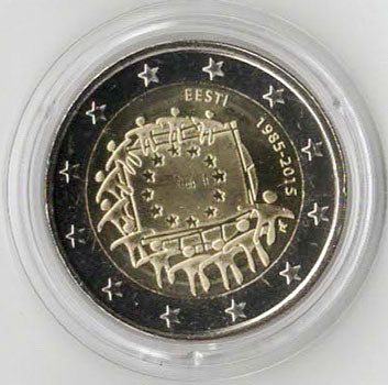 2 Euro Gedenkmünze Estland Europaflagge 2015