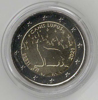2 Euro Gedenkmünze Estland 2021 - Wolf