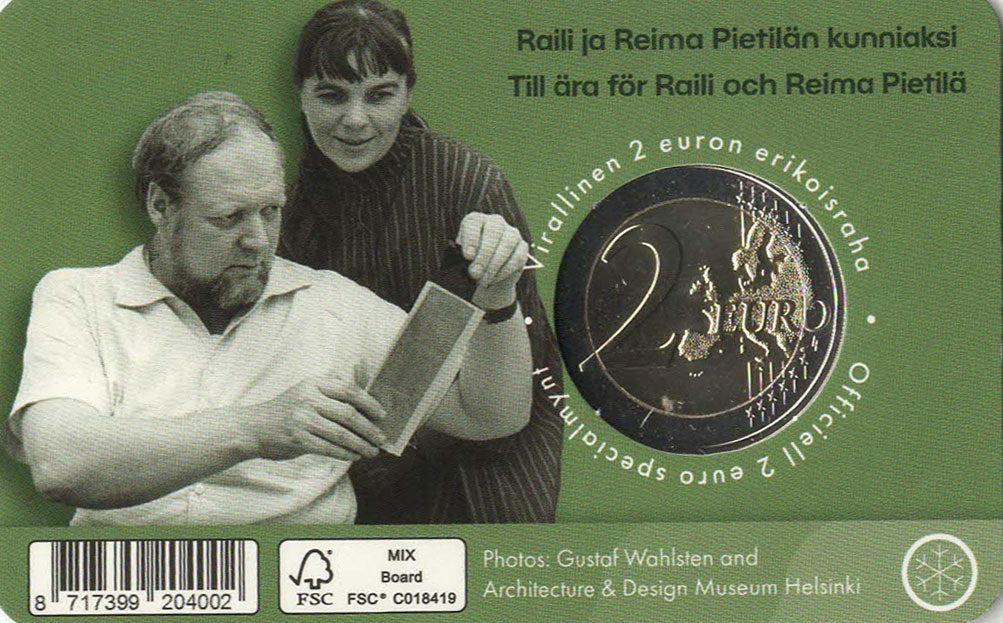 2 Euro Gedenkmünze Finnland 2026 Coincard - Raili + Reima Pietilä