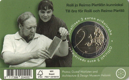 2 Euro Gedenkmünze Finnland 2026 Coincard - Raili + Reima Pietilä